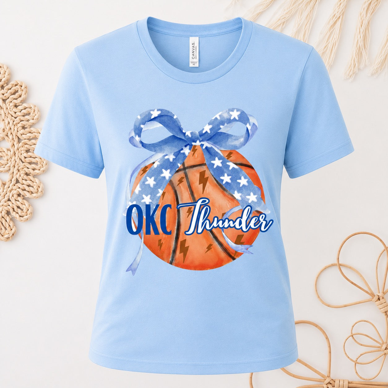 OKC Thunder Bow Basketball Lt Blue