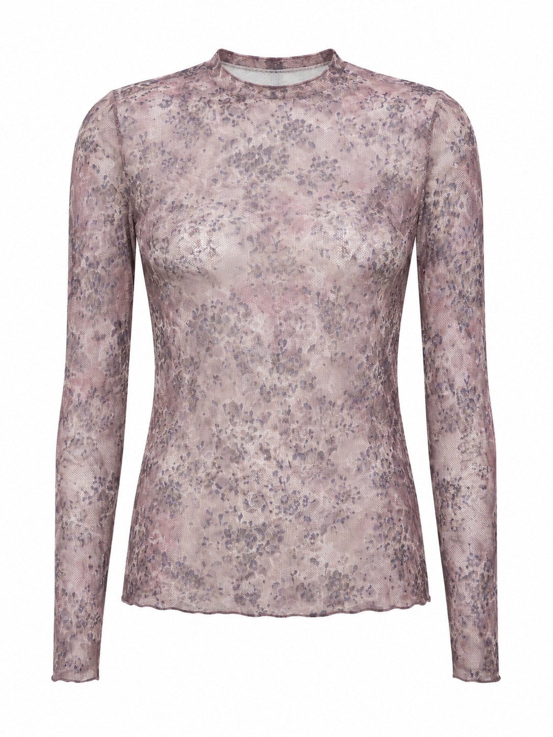 Leila See Through Lace Top Brown