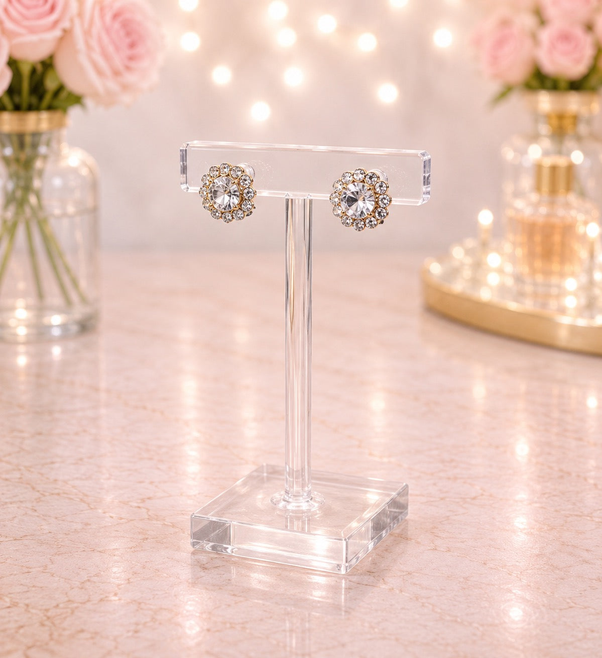 Crystal Flower Stud Earrings