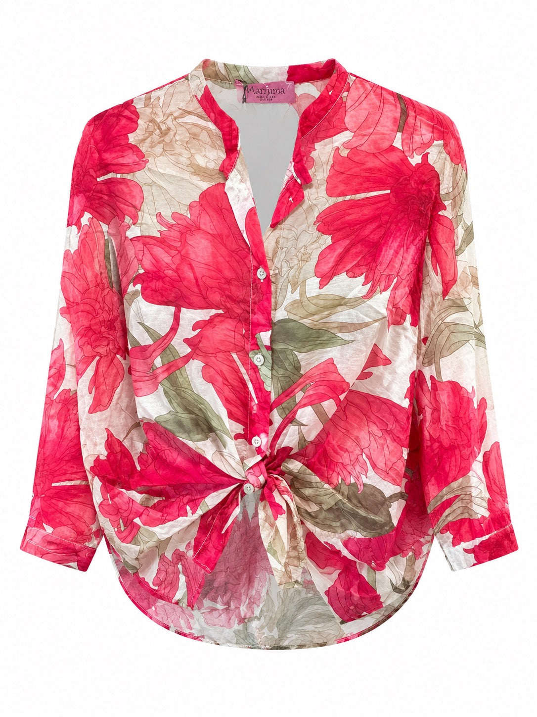 Seraphina Tie-Front Peony Blouse O/S