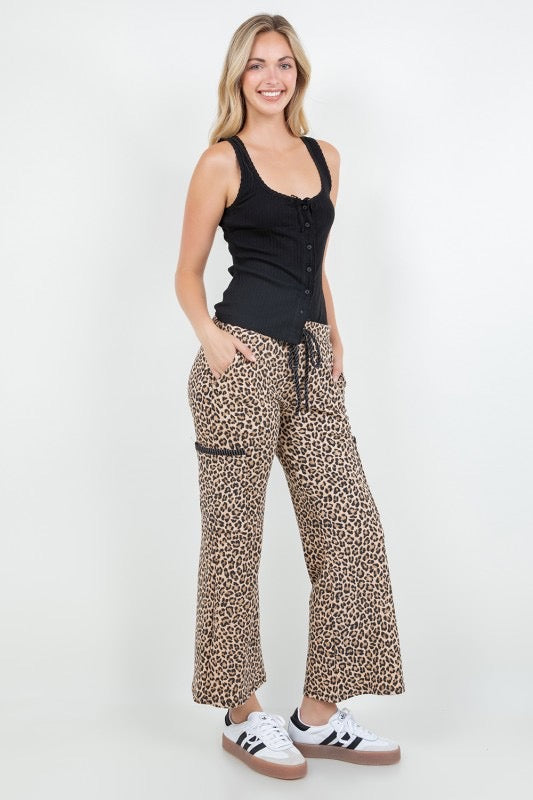 Liza Leopard/Charcoal Pant