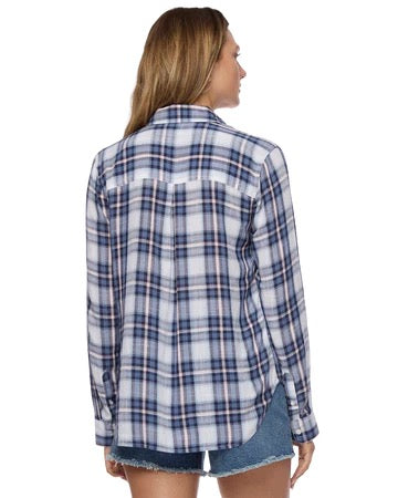 Caney Slubby Plaid Classic Shirt Blue Plaid