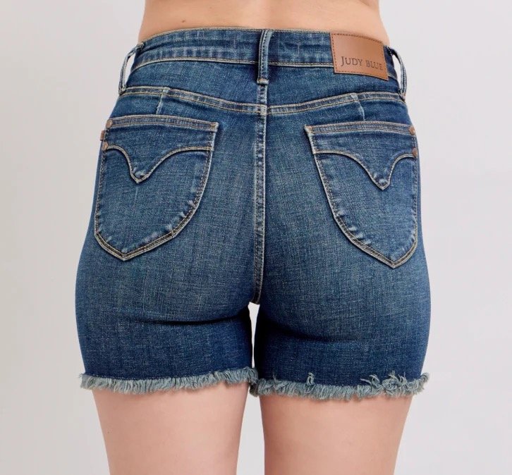 Judy Blue Tummy Control Fray Hem Shorts