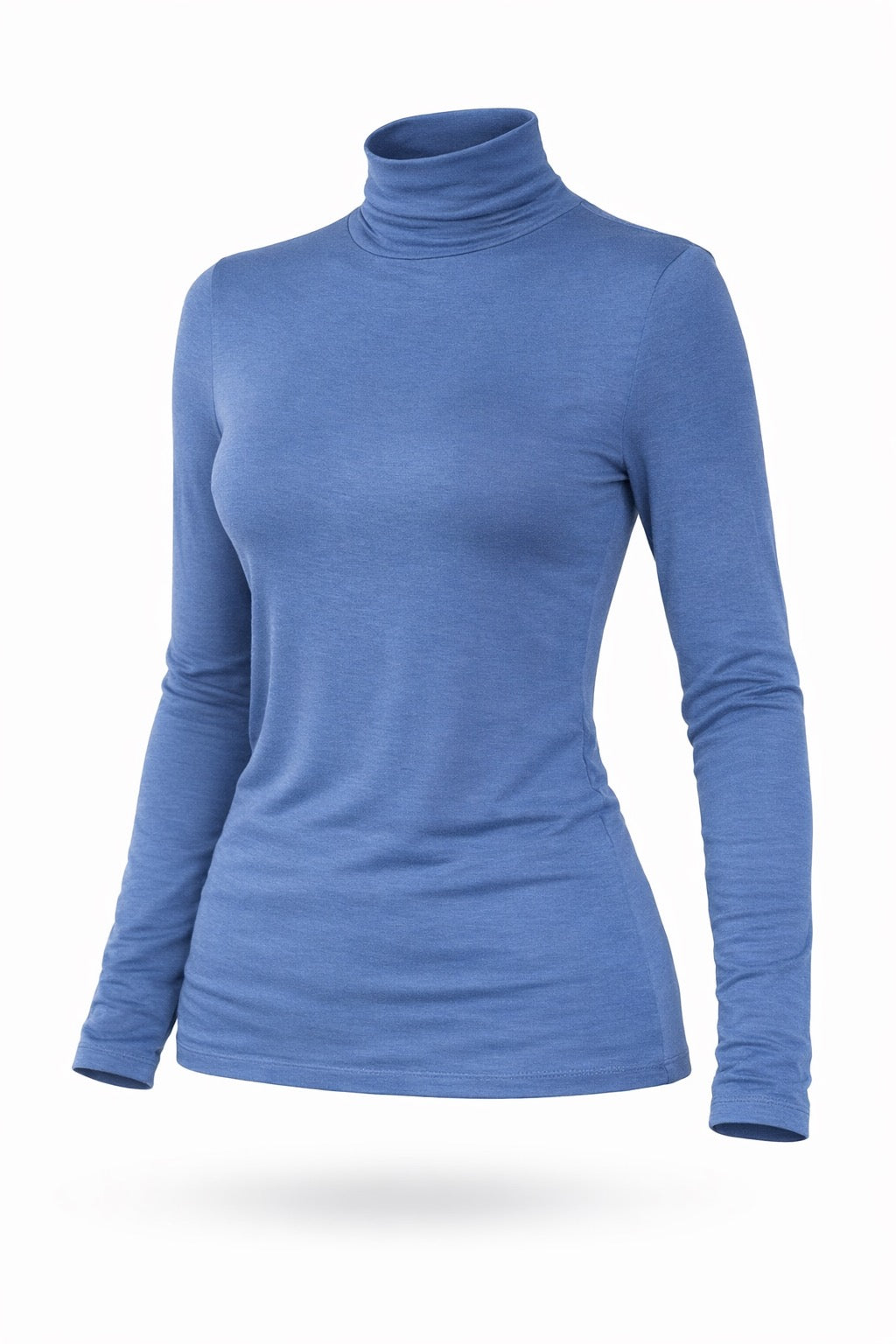 Lydia Mock Neck Rayon Jersey Top Bold CBlue