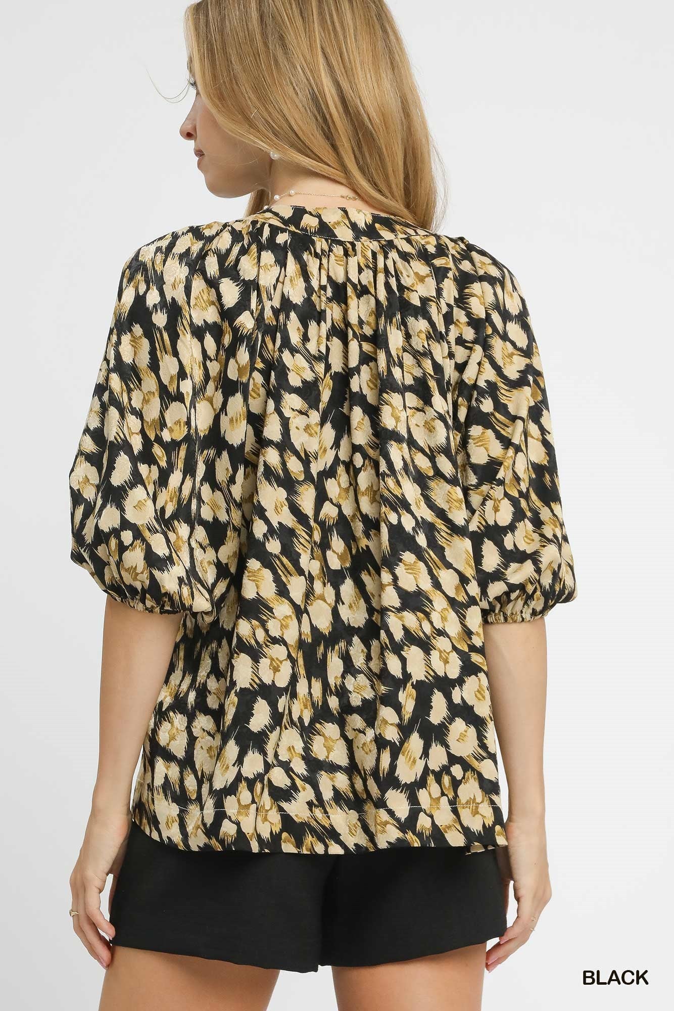 Oakley Leopard Print V-Neck Blouse