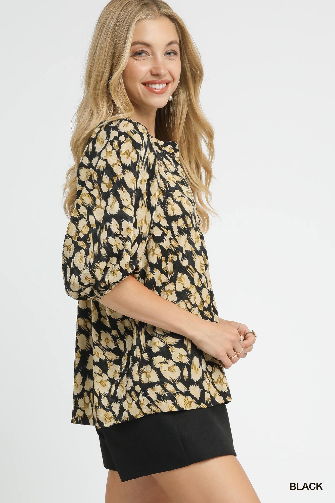 Oakley Leopard Print V-Neck Blouse