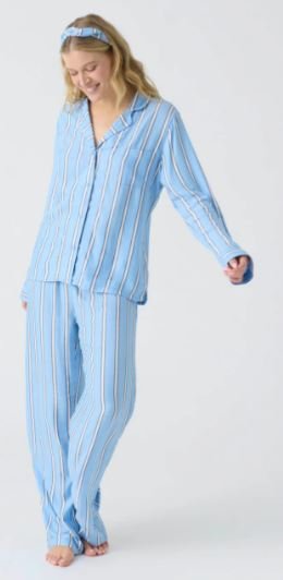 Blue Stripe PJ Salvage Set