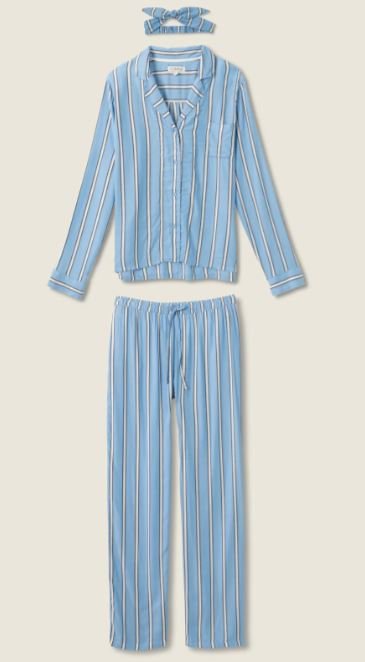 Blue Stripe PJ Salvage Set