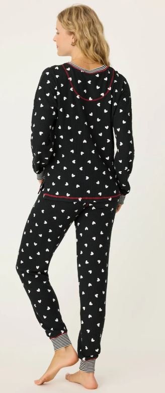 Tiny Hearts Waffle Thermal Ski Jammie Set