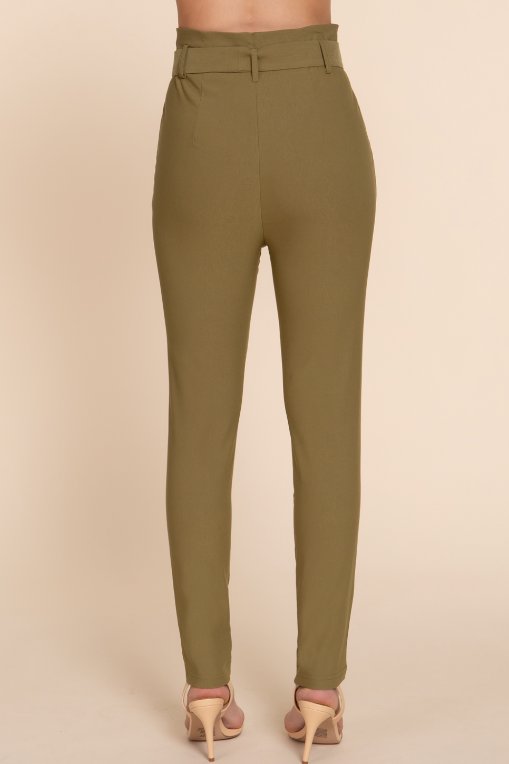 Faith High Waist Belted Long Pants True Olive