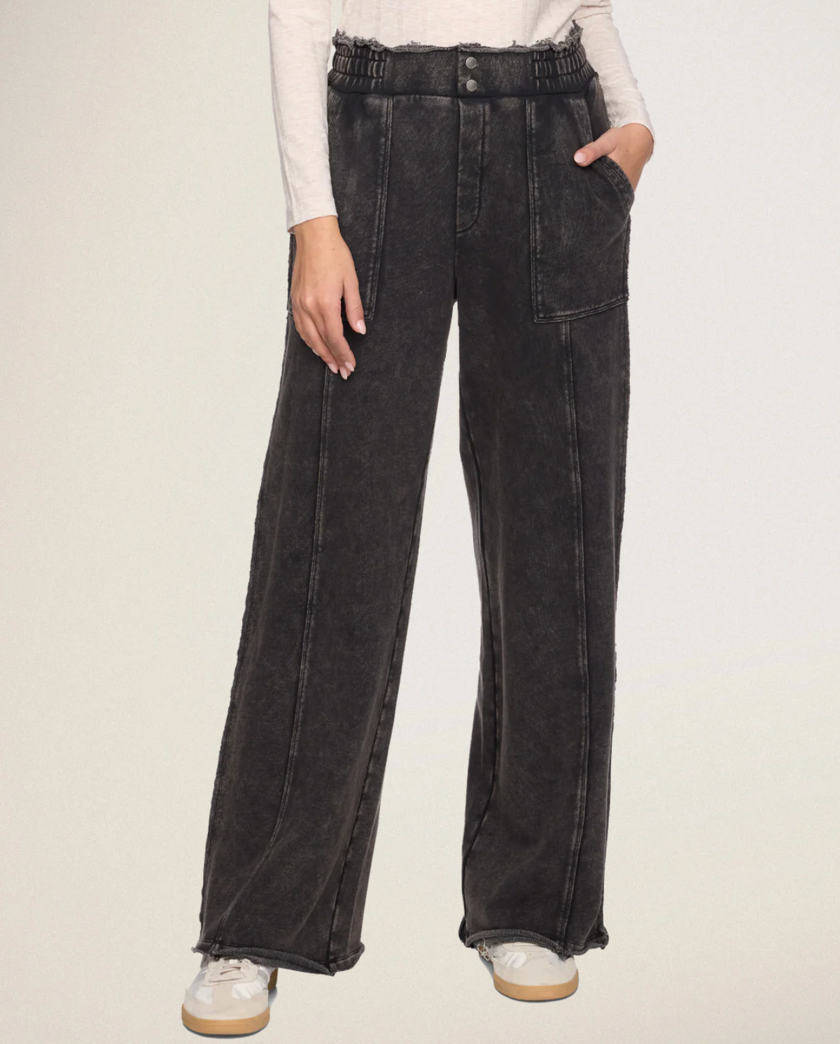 Dolly French Terry Utility Pant Washed Black