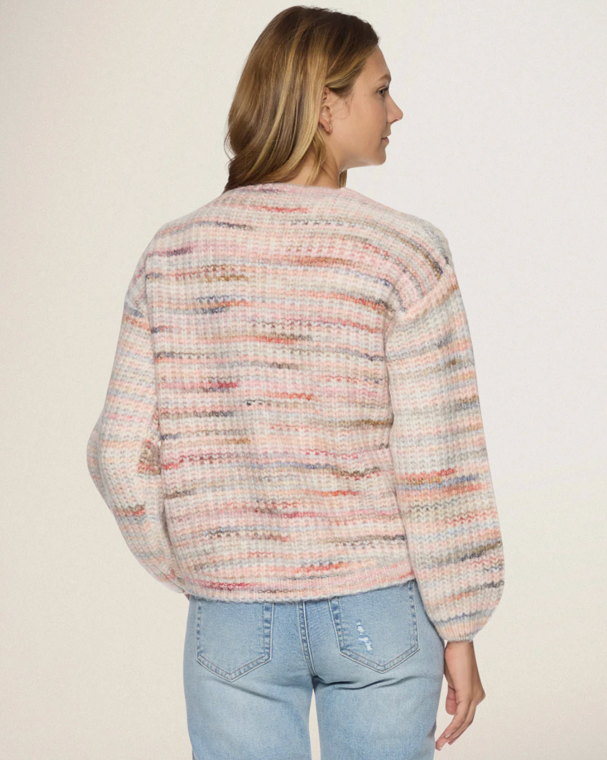 Dorset Balloon Sleeve Cardigan Neutral Combo