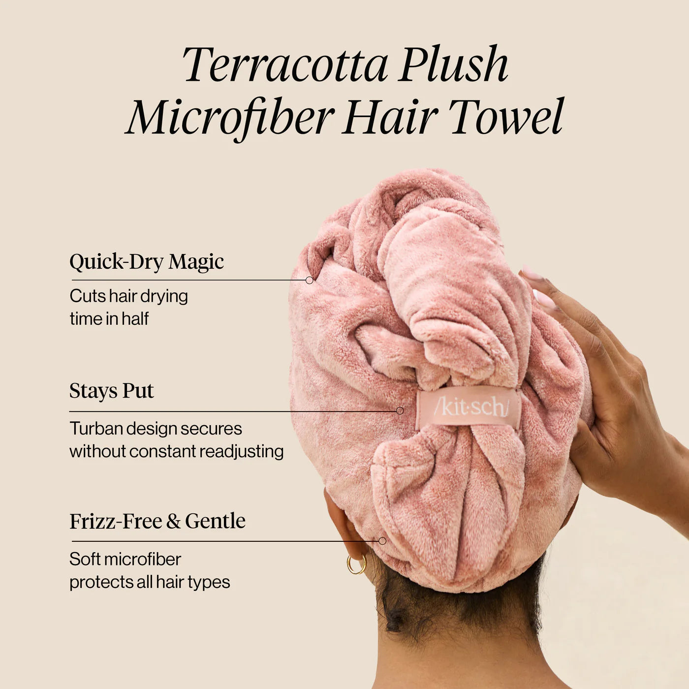 KITSCH Terracotta Plush Microfiber Hair Towel