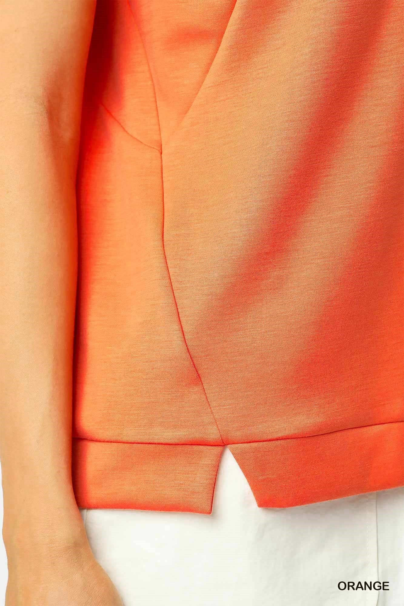 Clementine Luxeknit V Neck Top Orange