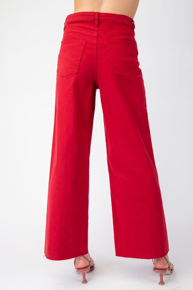 Brynn Stretch High Waisted Pants Red Velvet