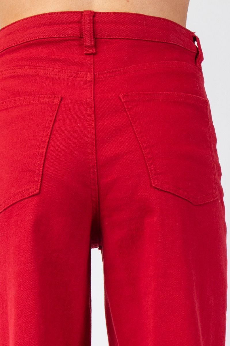 Brynn Stretch High Waisted Pants Red Velvet