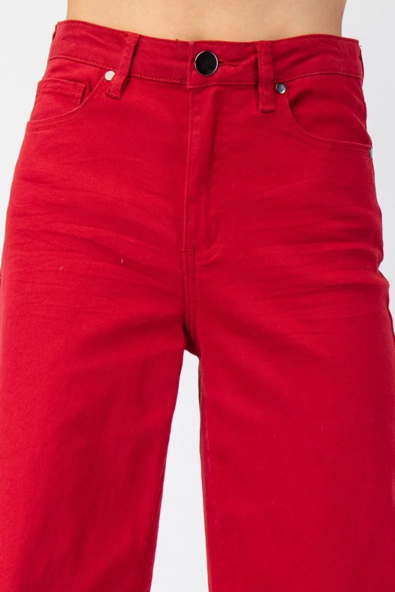 Brynn Stretch High Waisted Pants Red Velvet