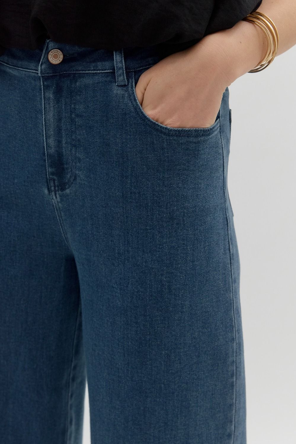 Elaina Leopard Cuff Denim Pants