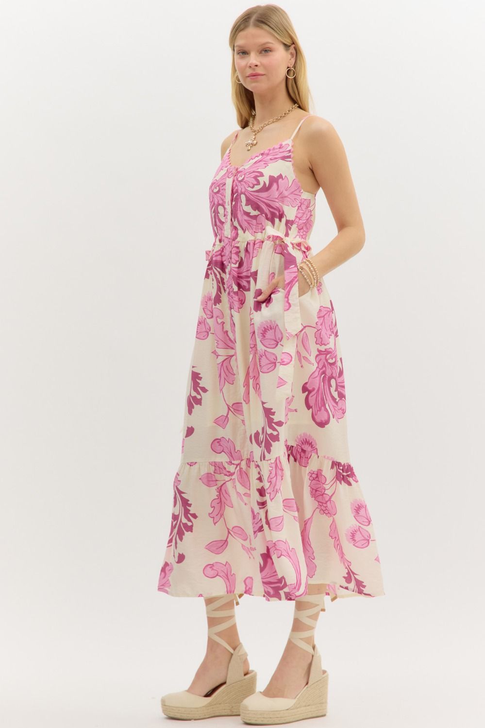 Sophia Pink Floral Dress
