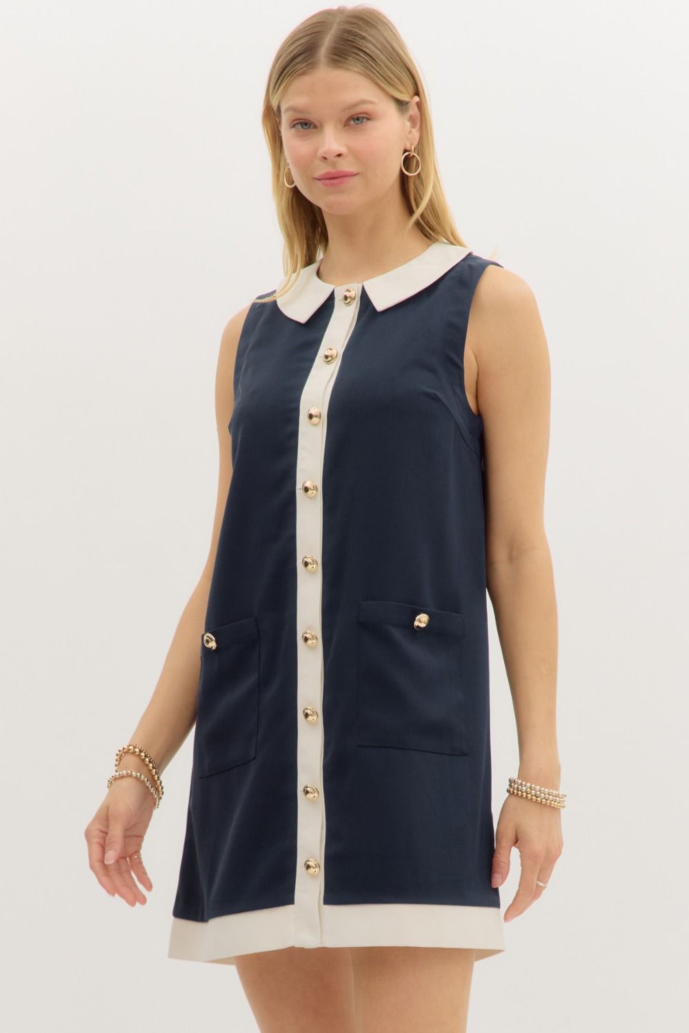 Lilly Sleeveless Mini Dress Navy