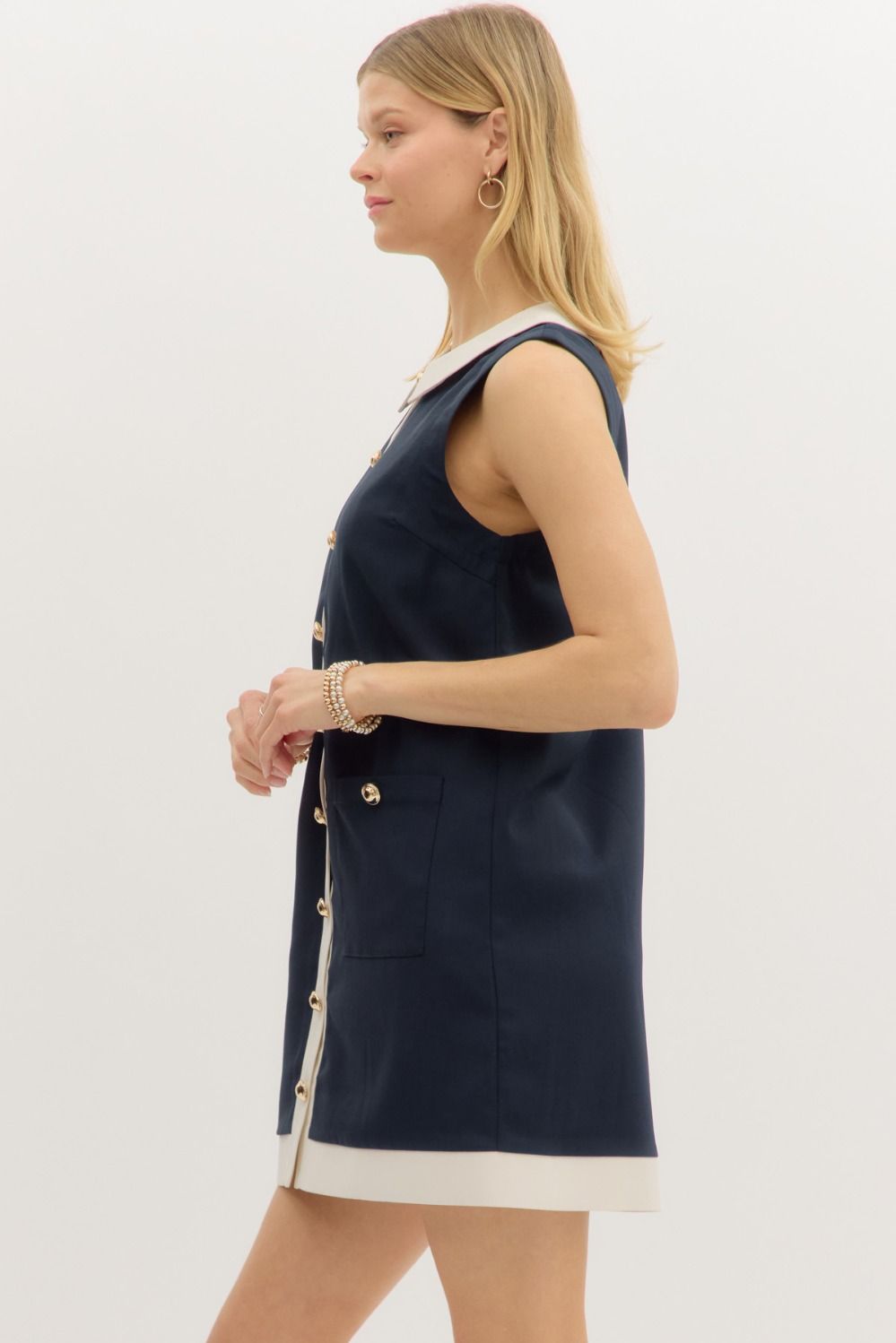 Lilly Sleeveless Mini Dress Navy