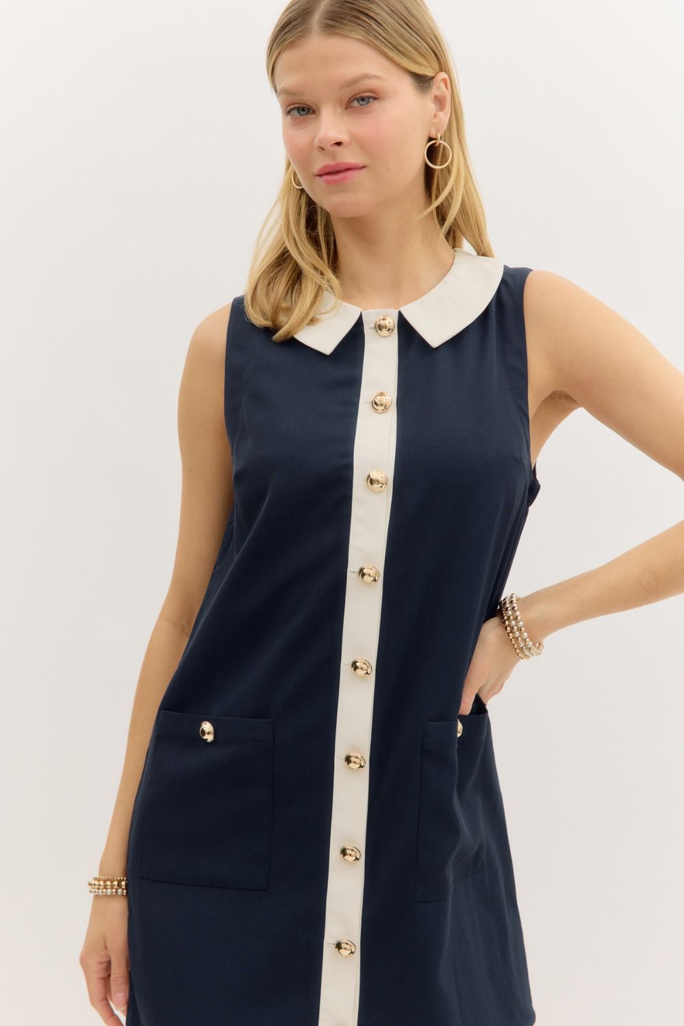 Lilly Sleeveless Mini Dress Navy