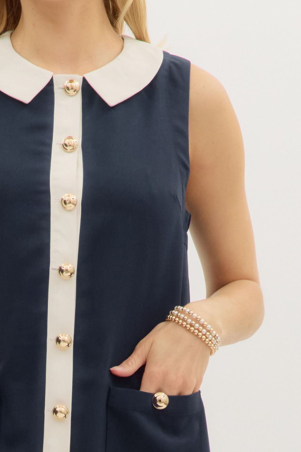 Lilly Sleeveless Mini Dress Navy