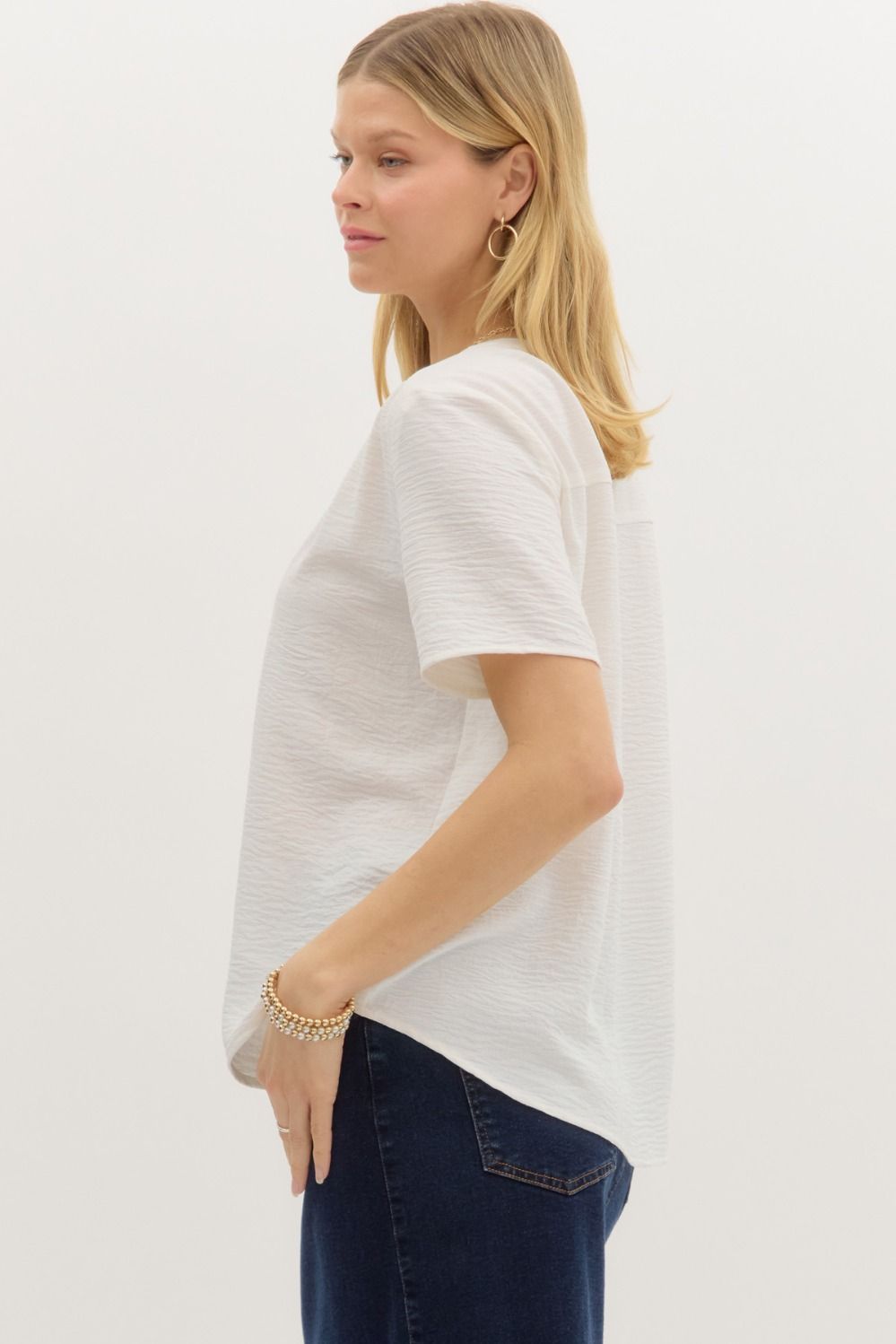 Erica V-Neck Top Off White