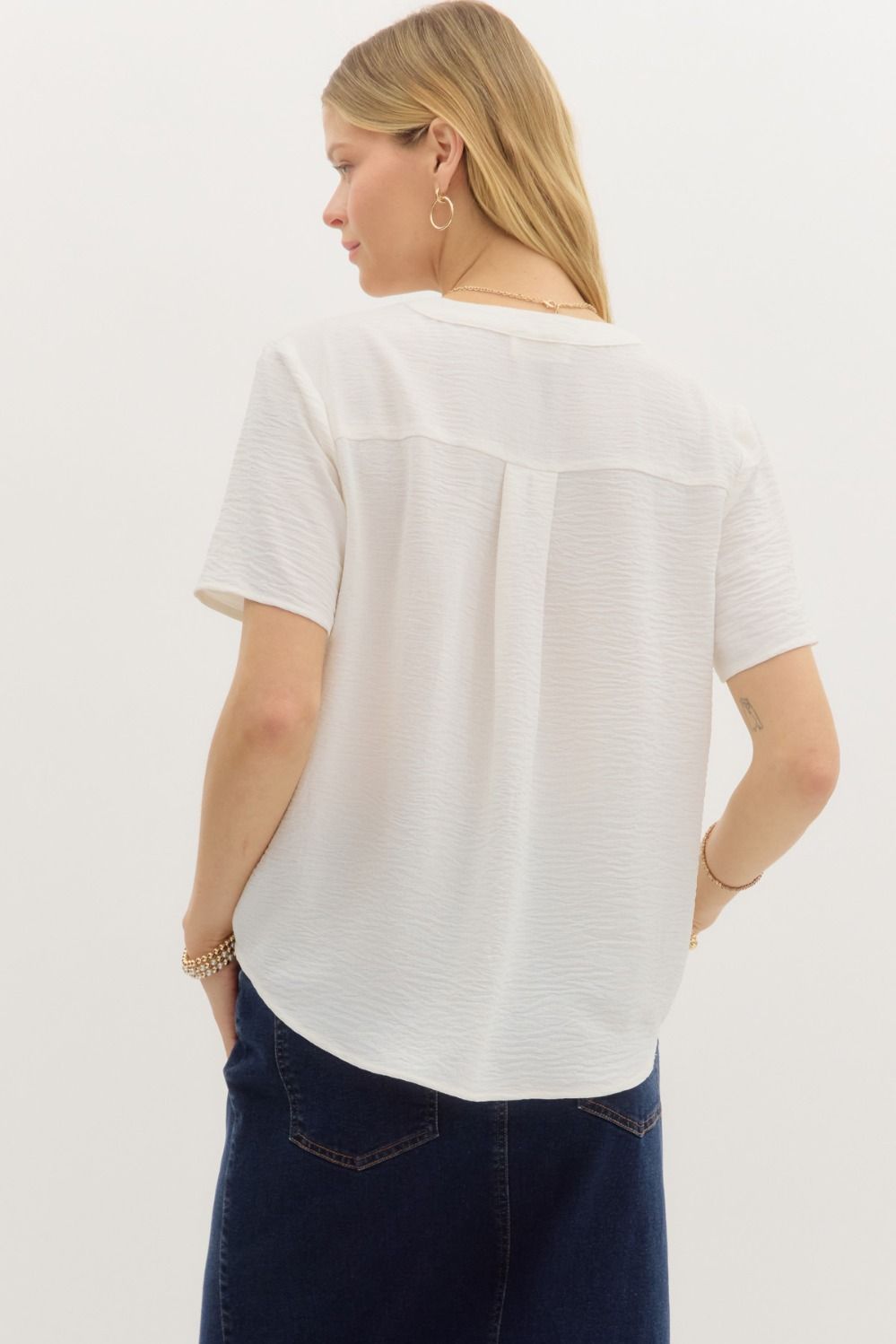 Erica V-Neck Top Off White