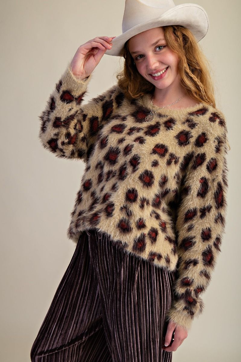 Zola Animal Pattern Sweater Camel