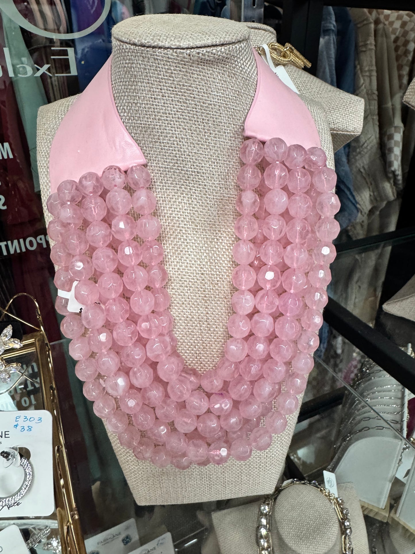 7 Strand Light Pink Magnetic Necklace