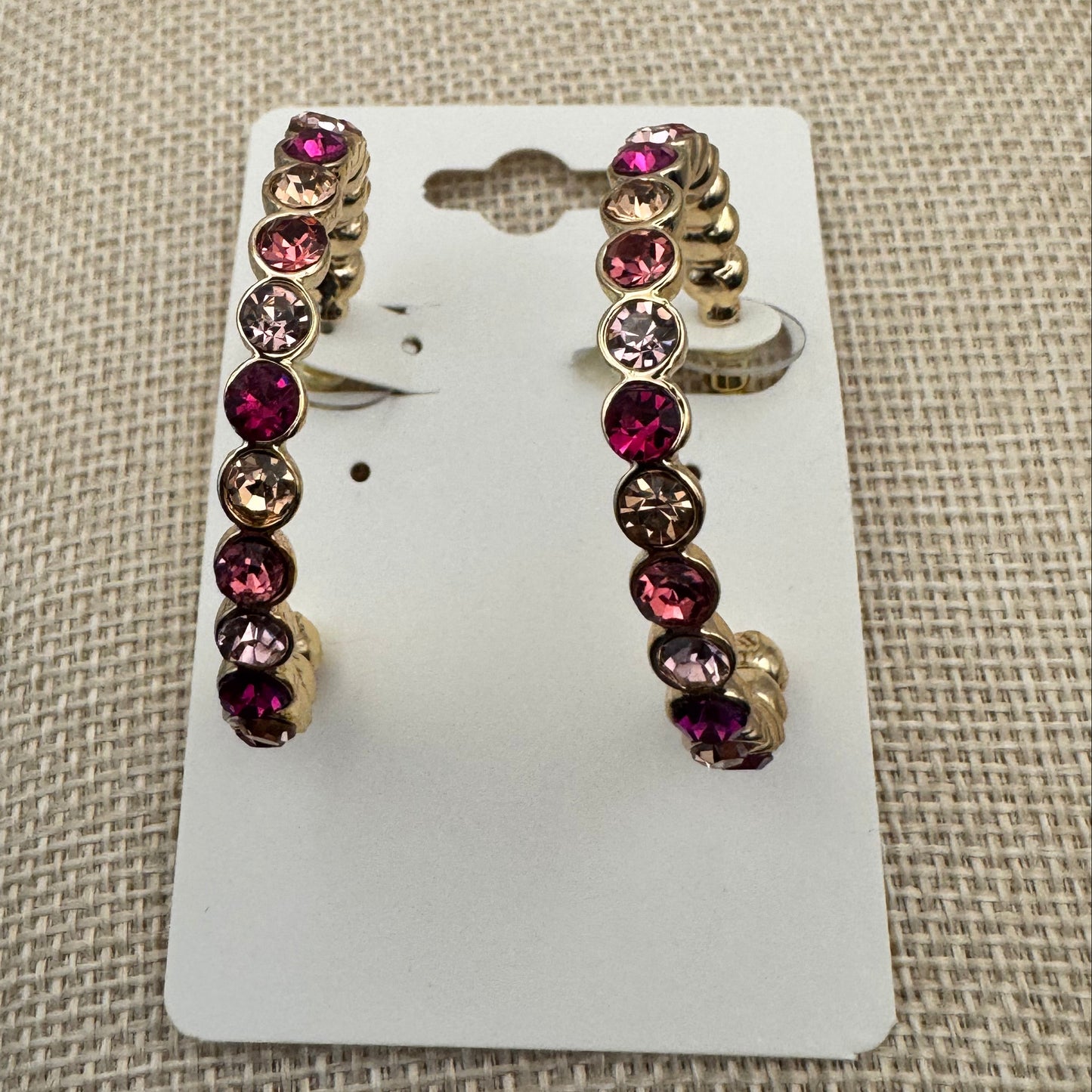 Multi Pink Hoop Earrings