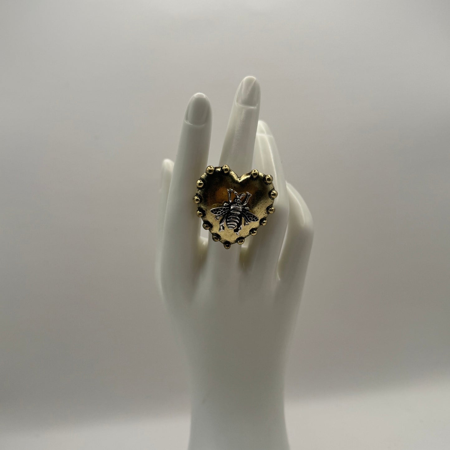 Bee Gold Heart Ring