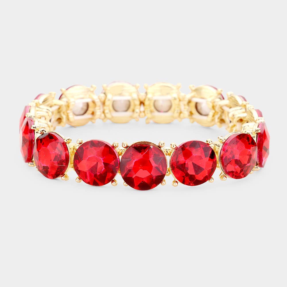 Crystal Round Stretch Evening Bracelet: 2C