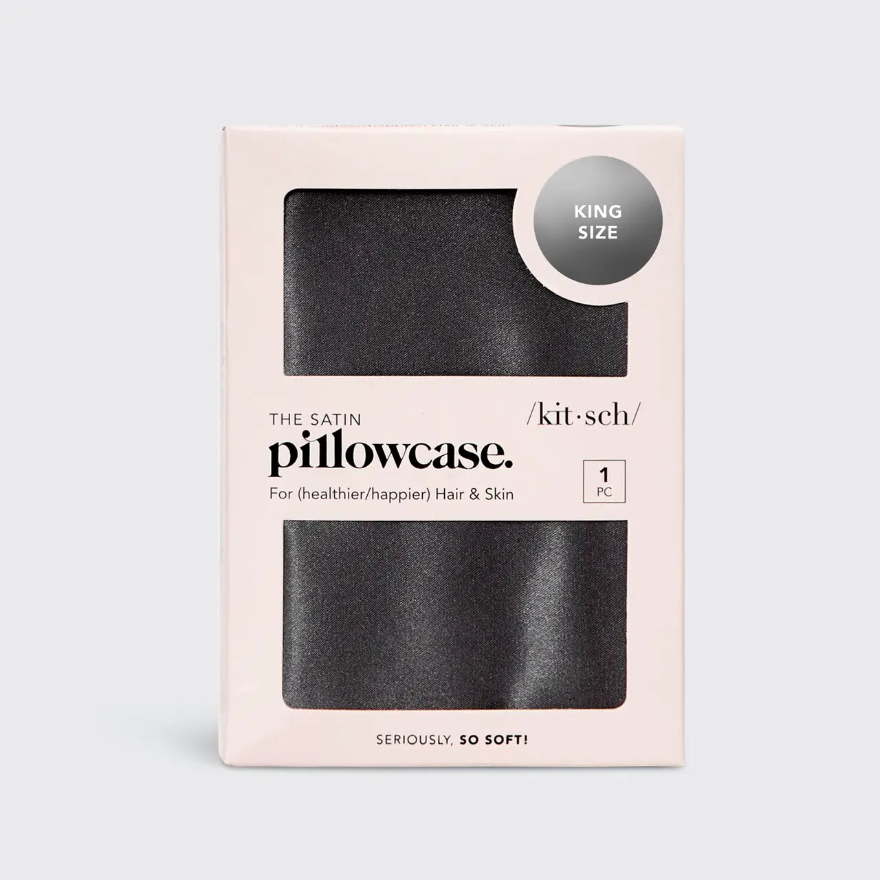 KITSCH Satin King Pillowcase - Charcoal
