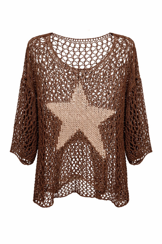 Starla Brown with Light Pink Star Top