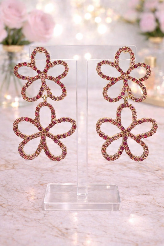 Pink Flower Earrings