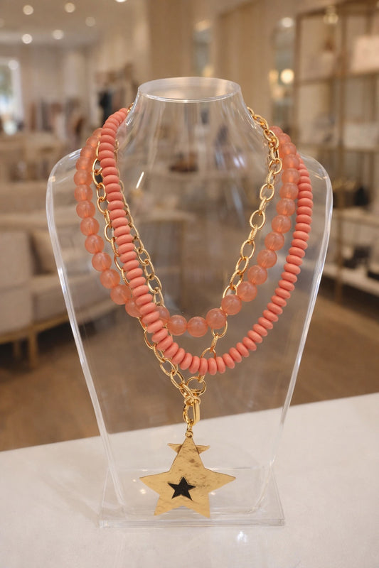 Coral Star Necklace