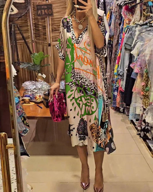 Roxie Leopard Print Dress: Green