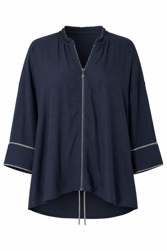 Josephine Zipper Front Blouse