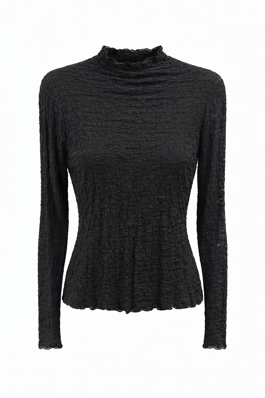 Jaime Lace Fitted Top Black