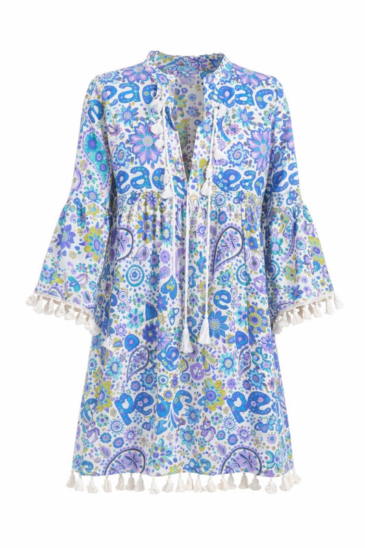 Mele Blue Tassle Dress