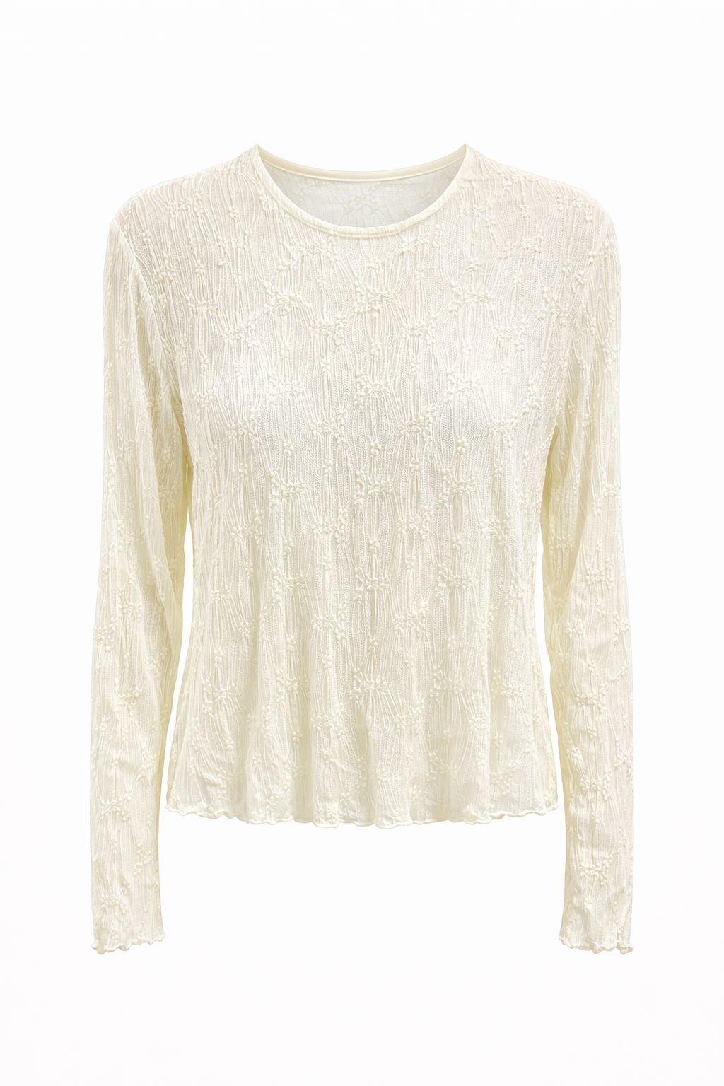 Mandy See Through Lace Top Cream
