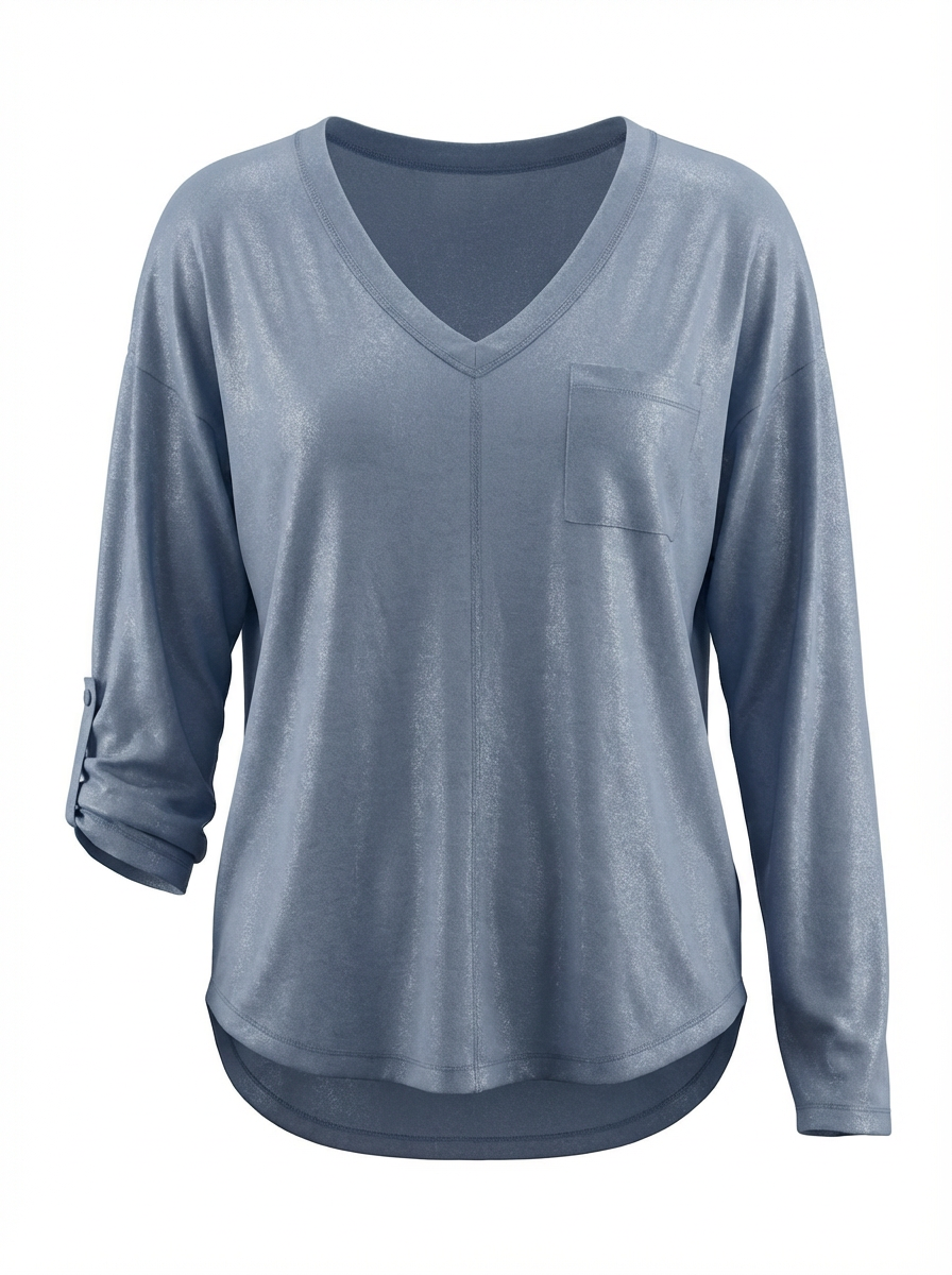 Brillare Novelty Top Denim Long Sleeve