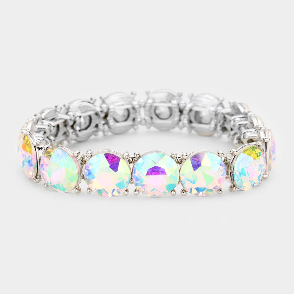 Crystal Round Stretch Evening Bracelet: 2C
