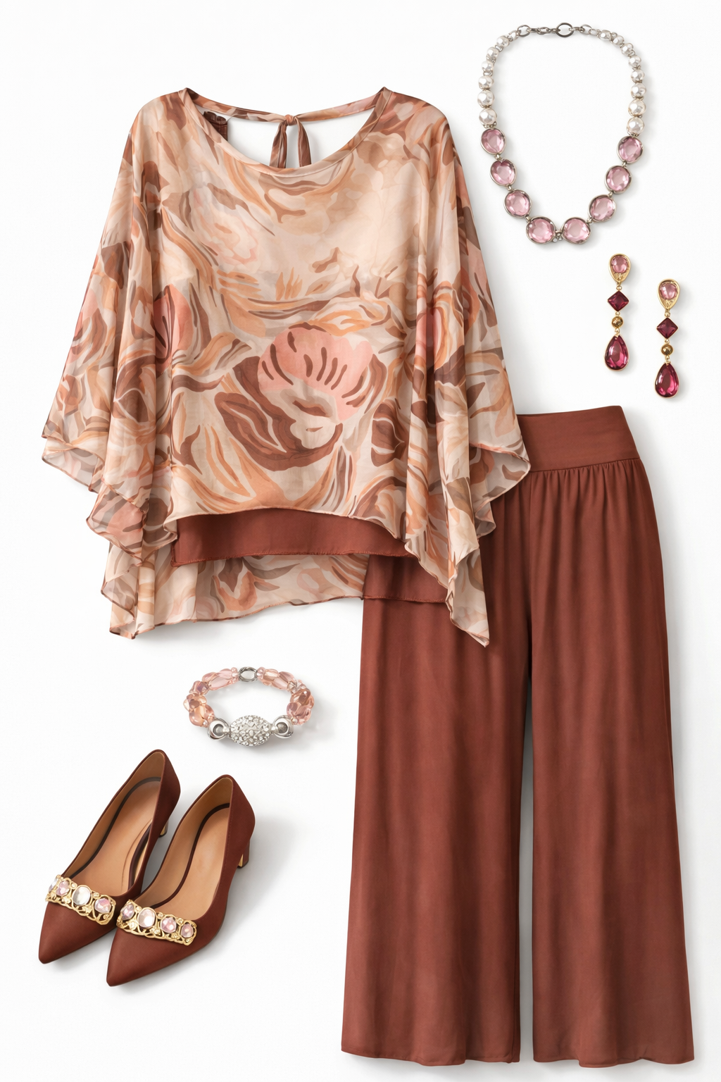 Chaira Flowy Wide Leg Pant - Tobacco