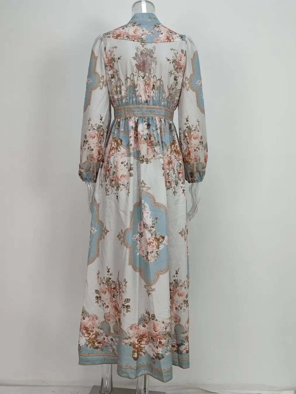 Gisella Vintage Boho Floral Print Pleated Dress
