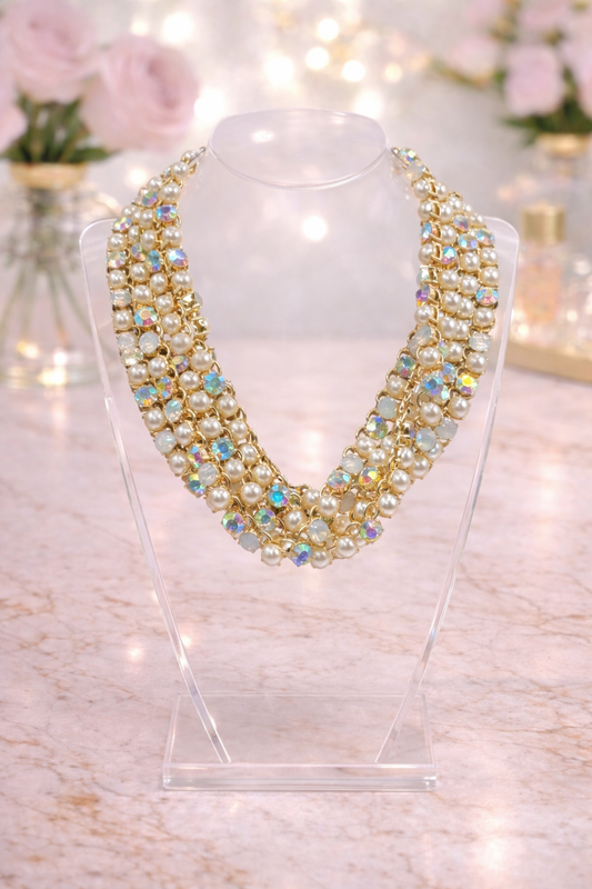 AB Pearl Multi Strand Necklace