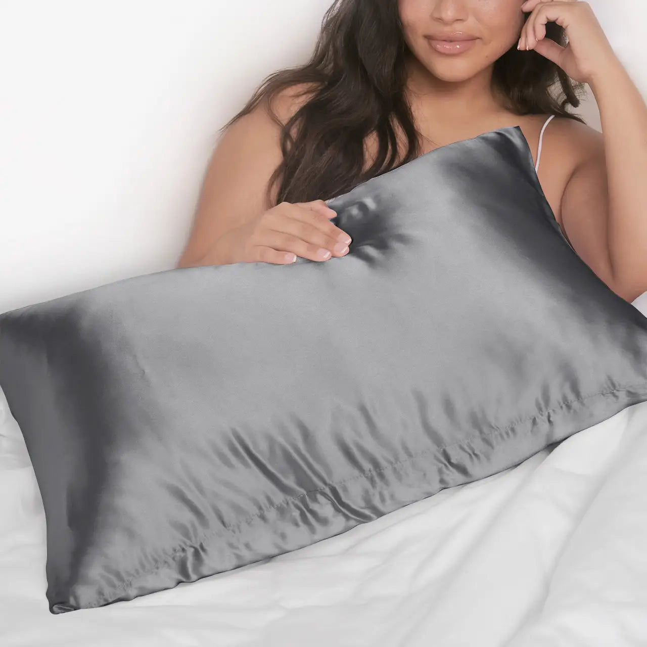 KITSCH Satin King Pillowcase - Charcoal