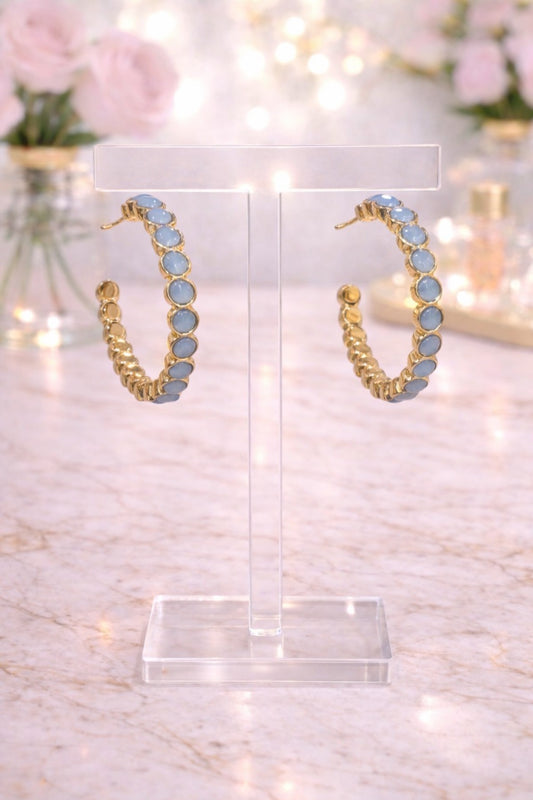 Opal Hoop Earrings